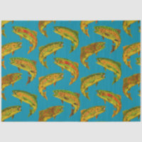Aspen Leaf Rainbow Trout Seamless Pattern 2018