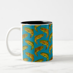 Aspen Leaf Rainbow Trout Seamless Pattern 2018 Two-Tone Coffee Mug