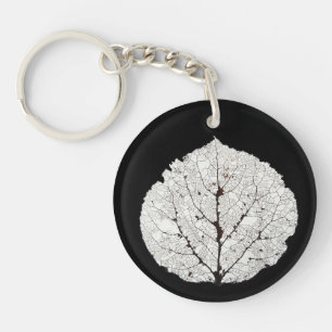 Aspen Leaf Skeleton 1 Key Ring