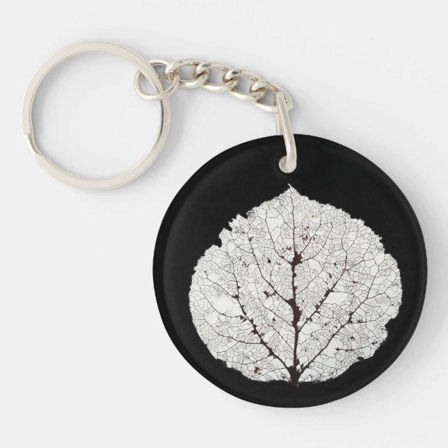 Aspen Leaf Skeleton 1 Key Ring (Front)