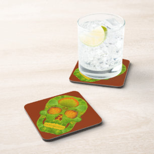 Aspen Leaf Skull 10 Coaster