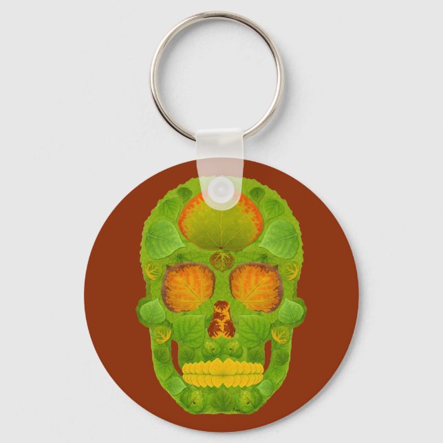 Aspen Leaf Skull 10 Key Ring (Front)