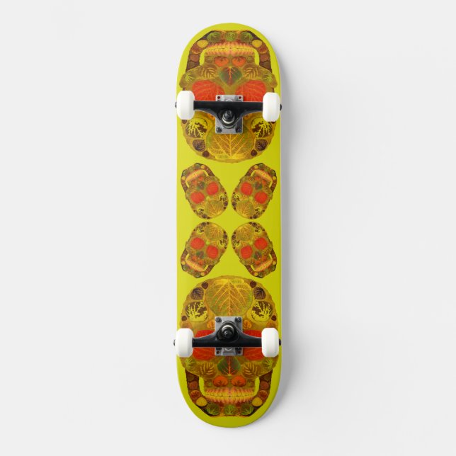 Aspen Leaf Skull 12 Skateboard (Front)