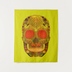 Aspen Leaf Skull 12 Tapestry