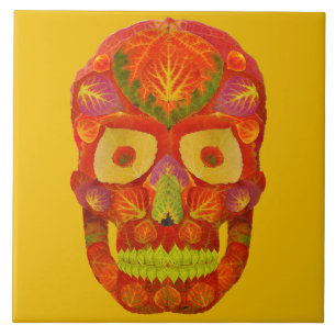 Aspen Leaf Skull 16 Tile
