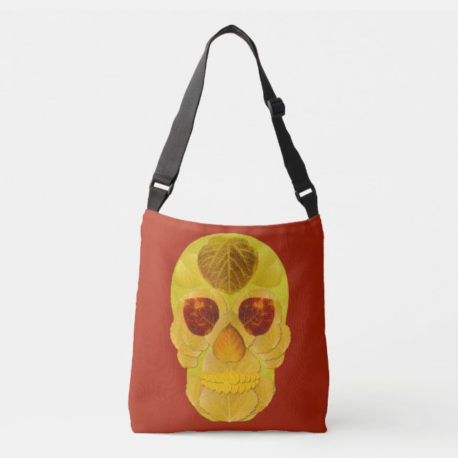 Aspen Leaf Skull 1 Crossbody Bag (Front)