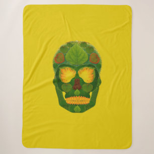 Aspen Leaf Skull 9 Sherpa Blanket