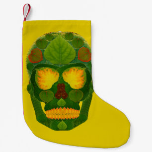 Aspen Leaf Skull 9 Small Christmas Stocking