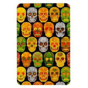 Aspen Leaf Skulls seamless pattern 2018 Magnet