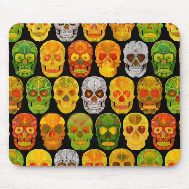 Aspen Leaf Skulls seamless pattern 2018 Mouse Mat (Front)