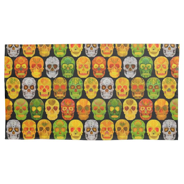 Aspen Leaf Skulls seamless pattern 2018 Pillowcase (Front-Left)