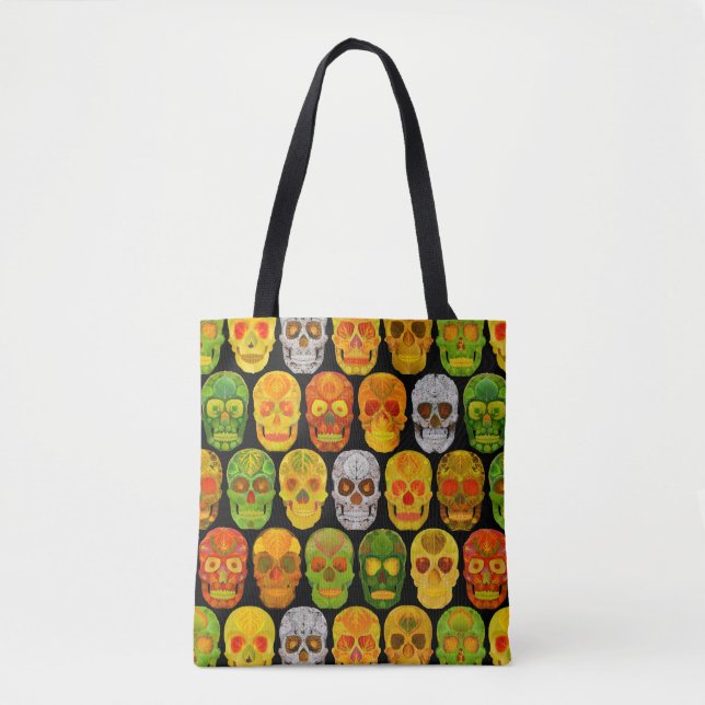 Aspen Leaf Skulls seamless pattern 2018 Tote Bag (Front)