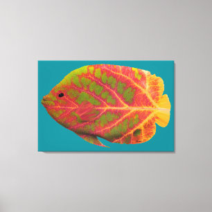 Aspen Leaf Tropical Fish 1 Canvas Print