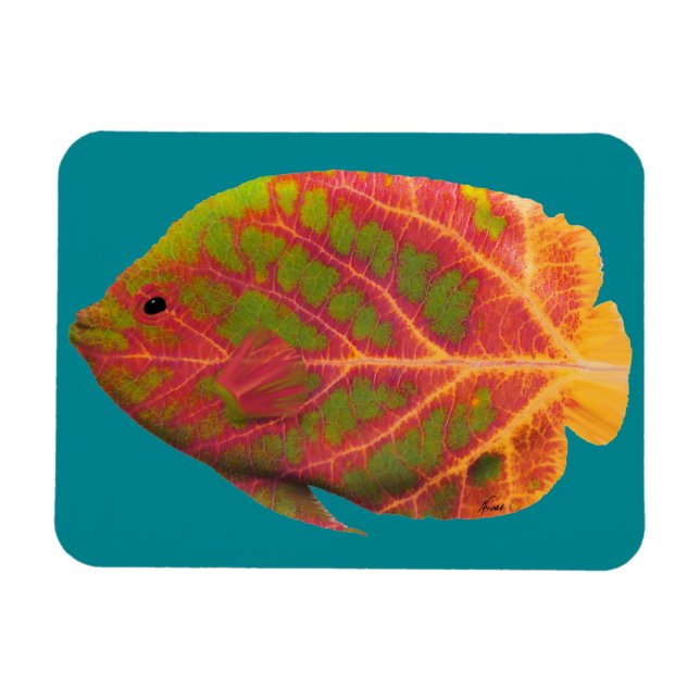 Aspen Leaf Tropical Fish 1 Magnet (Horizontal)