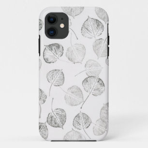 Aspen Leaves Black and White © Sandy Long iPhone 11 Case