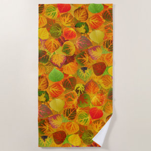Aspen Leaves Collage Seamless Medley 1 Beach Towel
