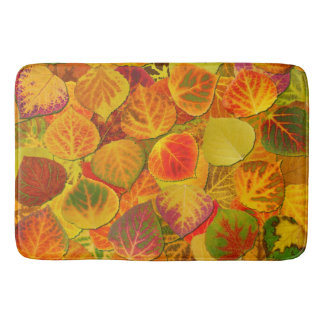Aspen Leaves Collage Solid Medley 1 Bath Mat