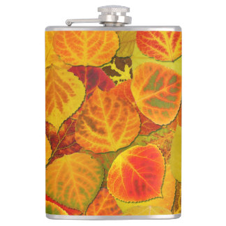 Aspen Leaves Collage Solid Medley 1 Hip Flask