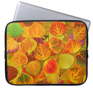 Aspen Leaves Collage Solid Medley 1 Laptop Sleeve