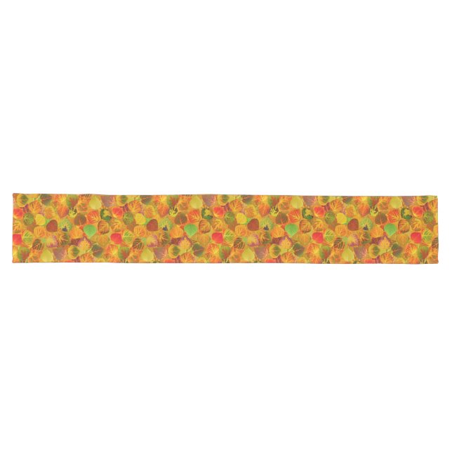 Aspen Leaves Collage Solid Medley 1 Long Table Runner (Horizontal)