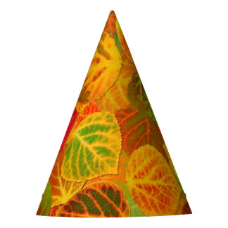 Aspen Leaves Collage Solid Medley 1 Party Hat