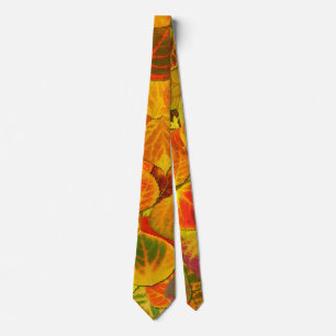 Aspen Leaves Collage Solid Medley 1 Tie