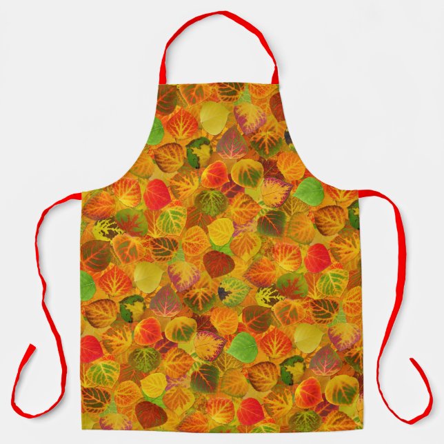 Aspen Leaves collage solid medley seamless 1 Apron (Front)