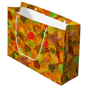 Aspen Leaves collage solid medley seamless 1 Large Gift Bag
