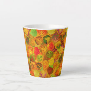 Aspen Leaves collage solid medley seamless 1 Latte Mug