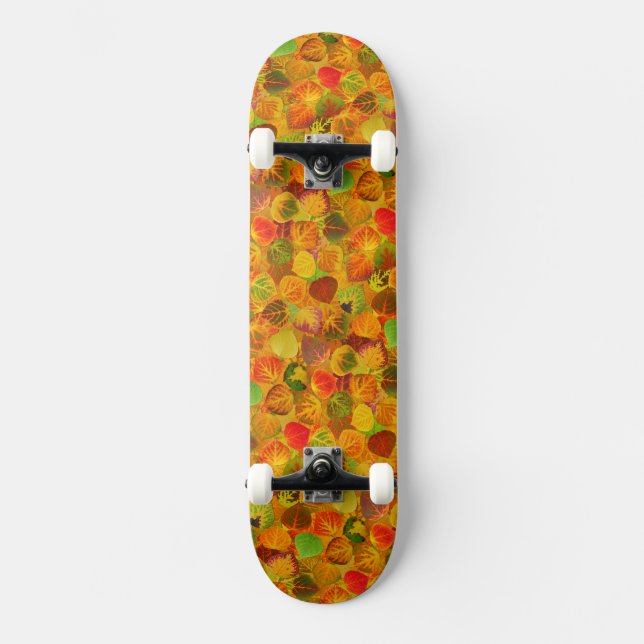 Aspen Leaves collage solid medley seamless 1 Skateboard (Front)