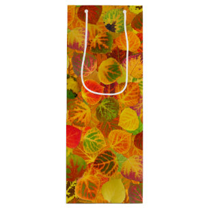 Aspen Leaves collage solid medley seamless 1 Wine Gift Bag