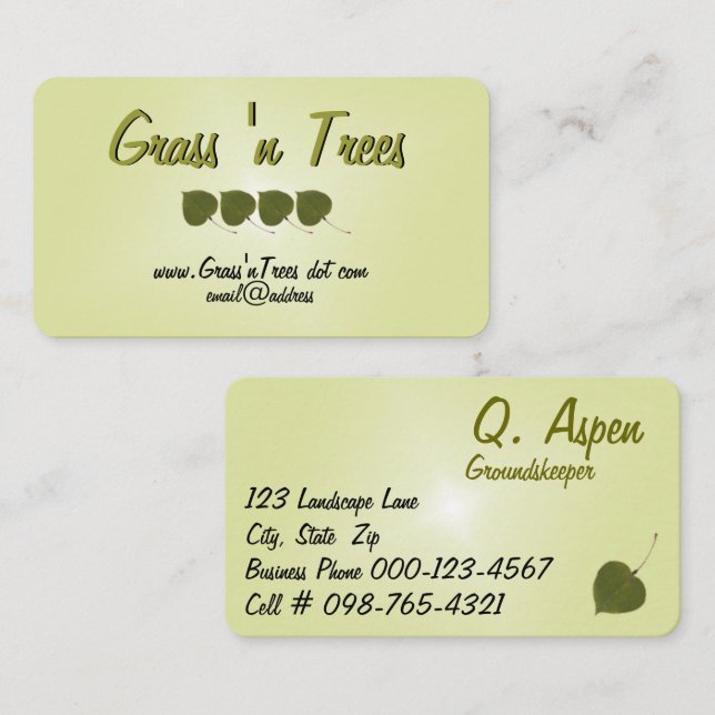Aspen Leaves Photography Business Card (Front/Back)