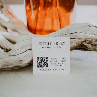 ASPEN Modern Minimalist QR Code RSVP Square Card