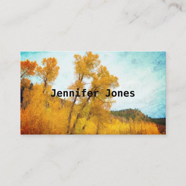 Aspen mountain  autumn landscape nature business card (Front)