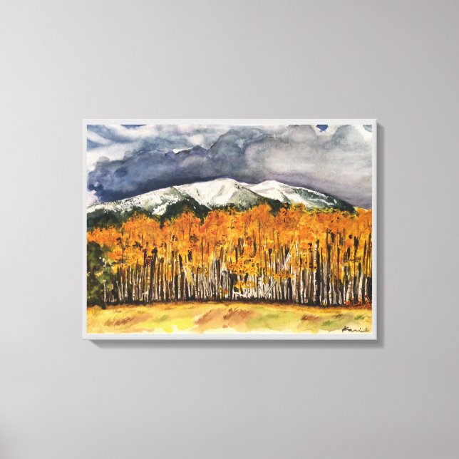 Aspen Mountains Watercolor Print Canvas 24x18 (Front)