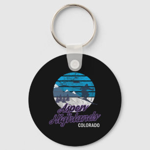 Aspen S Colorado Usa Ski Resort Snowboarding Key Ring