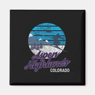 Aspen S Colorado Usa Ski Resort Snowboarding  Magnet