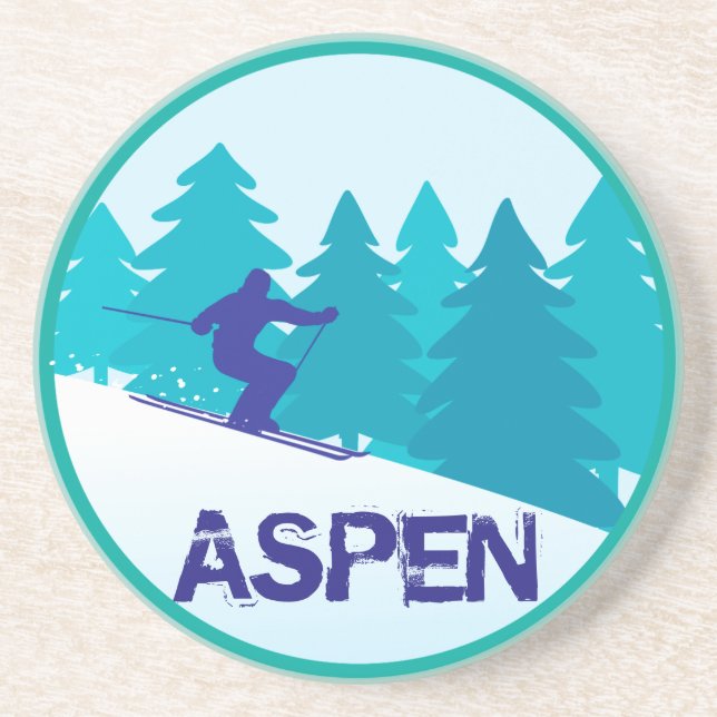 Aspen Ski Circle Coaster (Front)
