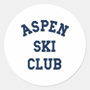 Aspen Ski Club Colorado Ski Mountain Travel Skier Classic Round Sticker