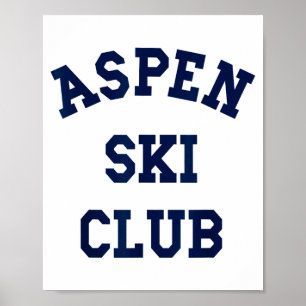 Aspen ski club colorado ski mountain travel skier poster