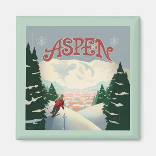 Aspen Skier   Colorado Magnet