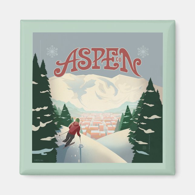 Aspen Skier | Colorado Magnet (Front)