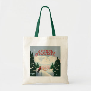 Aspen Skier   Colorado Tote Bag