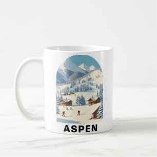 Aspen Skiing, Colorado Vintage Travel Coffee Mug