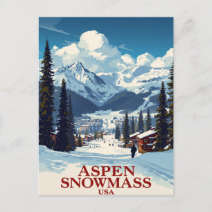 Aspen Snowmass Ski Resort Colorado Postcard