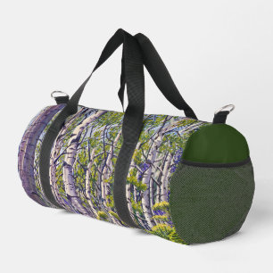 Aspen Tree Forest in Purple & Green – Art Duffle Bag