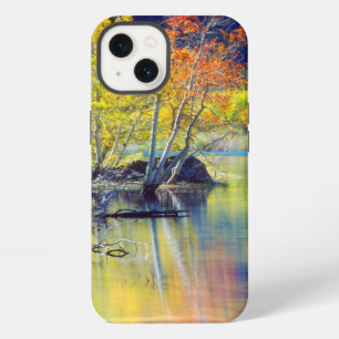 Aspen tree in autumn reflecting in Grant Lake iPhone 13 Case