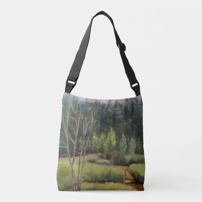 Aspen Tree in Boreal Forest Crossbody Bag (Front)