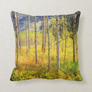 Aspen Trees in Autumn in the Rockies Cushion
