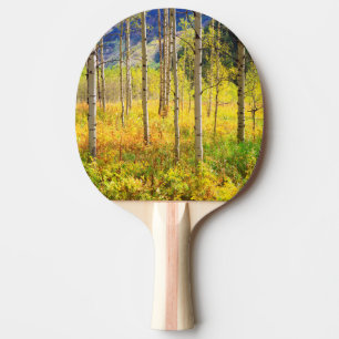 Aspen Trees in Autumn in the Rockies Ping Pong Paddle